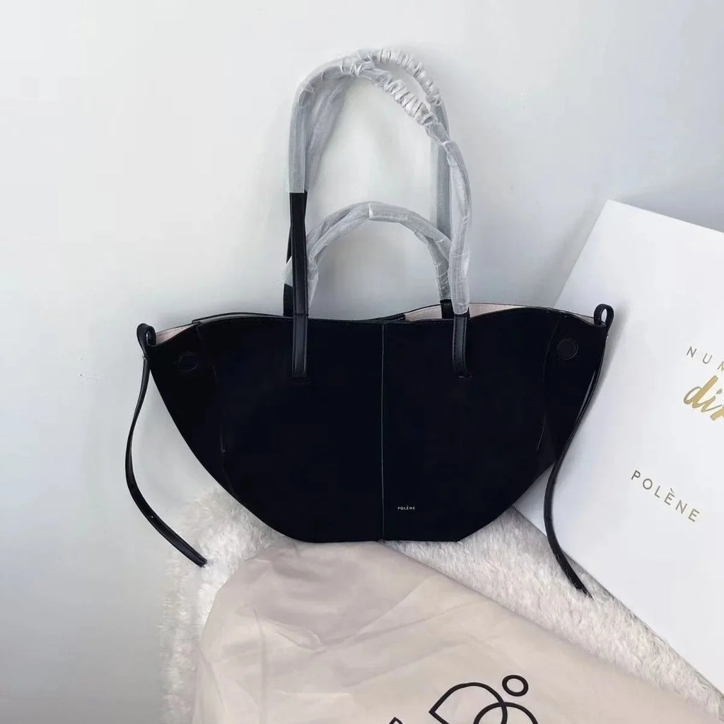 Polenchamois Leather Vintage Single Shoulder Underarm Fashionable Large Capacity Commuter Tote Bag Soft Hardness Crossbody Bag